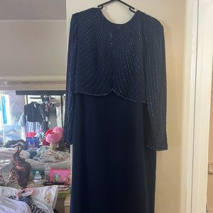 Long blue dress for wedding or night out